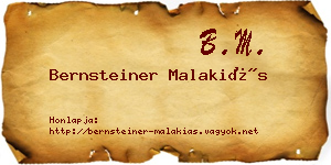 Bernsteiner Malakiás névjegykártya